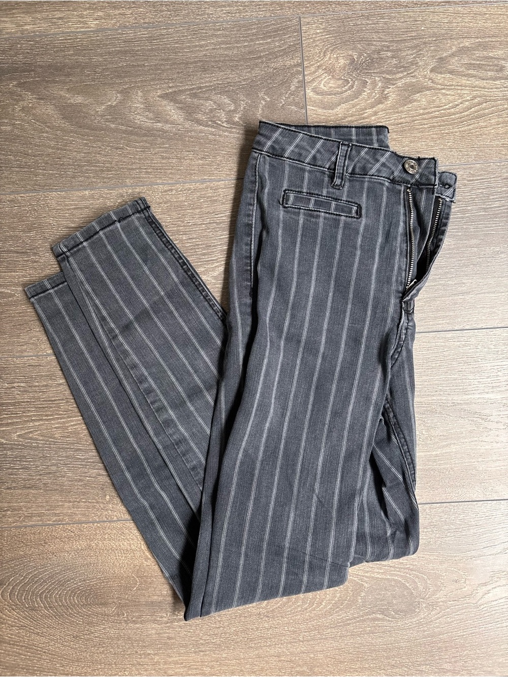 Dex Women's Black Pinstripe Skinny Jeans